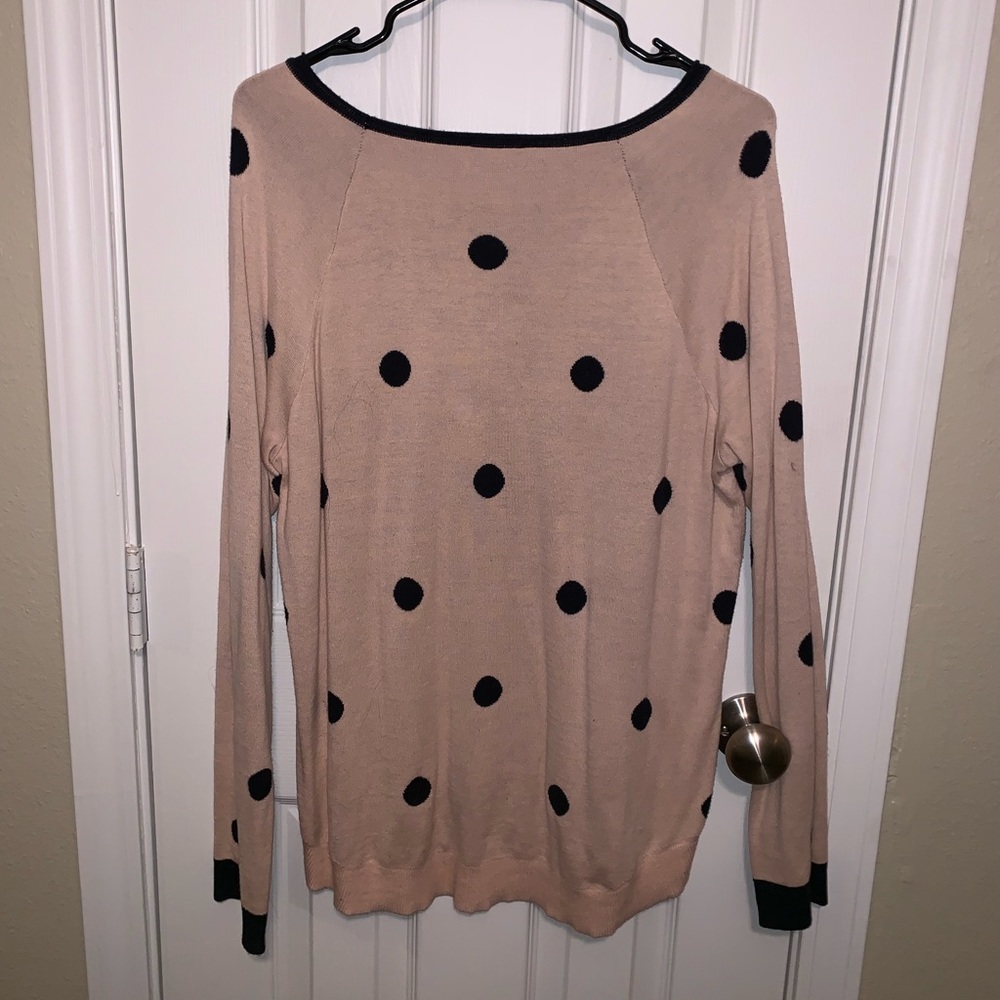 Pink/navy polka dot Sweater